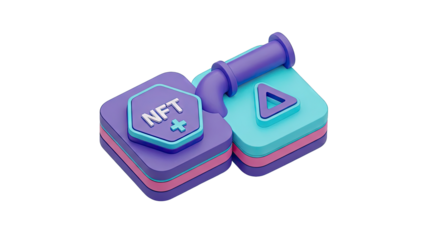 3D NFT and Blockchain Icons