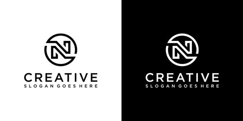 Initial letter N or NN monogram logo design vector