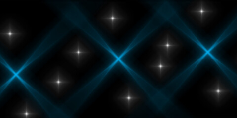 Lens flare, abstract blue flare light on the black background. flowing bright illustrations vector