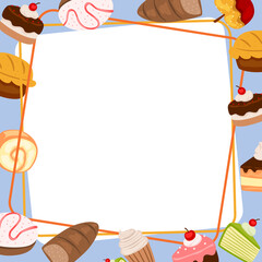 cake and bread outer frame square