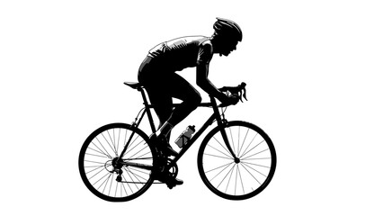 Fototapeta premium Professional cyclist riding a road bike silhouette.