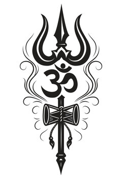 Hindu religious trident trishul icon illustration for culture and spiritual vector