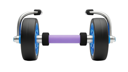 Ab Roller Wheel with Purple Handle and Blue Accents