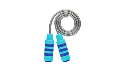 Blue and Purple Jump Rope on White Background