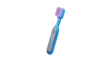 Blue and purple toothbrush with ergonomic grip