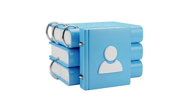 Blue contact book with user icon