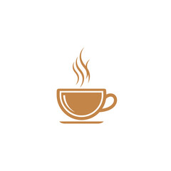 Elegant Coffee Cup Illustration with Rising Steam for Cafe Branding.