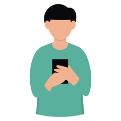 People Using a Mobile Phone Illustration