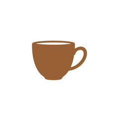 Illustration of a brown coffee cup with a handle.