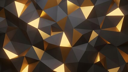 Golden geometric pattern with triangles