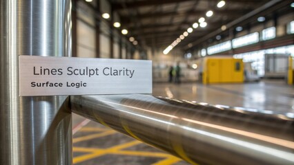 Modern Industrial Space with Clear Lines and Thoughtful Design Elements Showcasing Artistic Signage and Clarity