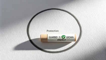 Natural Lip Balm on a Textured Background with Protection and Energy Health Concept in a Minimalist Style