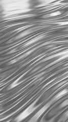 Elegant Shiny Chrome Metallic Ripples with Smooth Flowing Abstract Silver Waves Texture Pattern