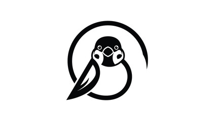 Fototapeta premium Stylized Bird Logo Design with Circular Element.