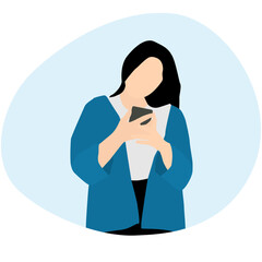 People Using Handphone Illustration