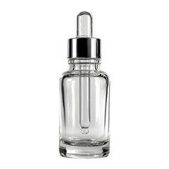 serum bottle with a needle isolated on transparent background.