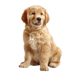  PNG Golden retriever puppy sitting on Transparent background

