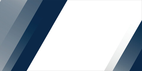 White and blue modern abstract wide banner with geometric shapes. Dark blue and white abstract background.