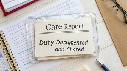Care Report Document Highlighting Duty Documentation for Shared Understanding in Professional Settings