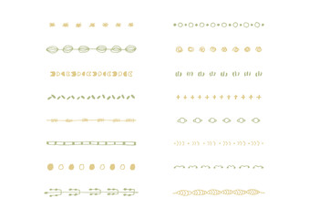 ナチュラルでシンプルな手描きのラインセット4（カラー）