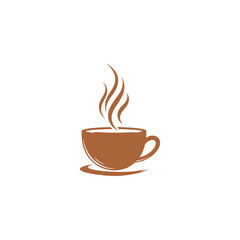Illustration of a Steaming Cup of Coffee on a Saucer.
