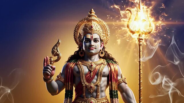 Lord Murugan background with glowing vel symbol and serene temple light spiritual ambience