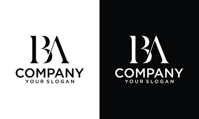 Creative Initial letter BA AB logo design vector illustration for couple, wedding, and business