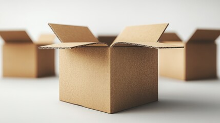Open cardboard boxes shipping packaging