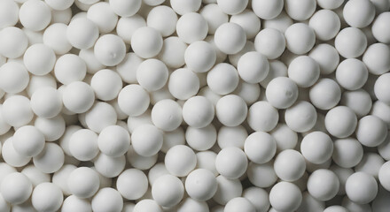 [AI] White plastic balls abstract background