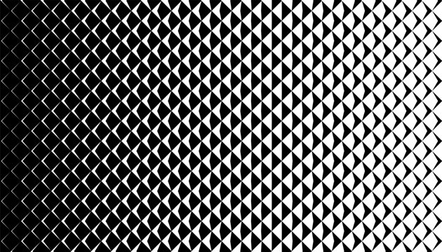 Smooth transition of geometric pattern with halftone effect. Black isolated on white background. Vector Format Illustration 