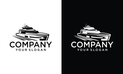 Creative Luxury Yacht Cruise Ship Transportation For Vacation Rental, Travel Logo Design