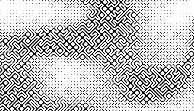 Black and white abstract and grunge pattern with transition effect for sporty and modern background. Easily resized and recoloured at your discretion. Vector Format Illustration 