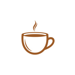 Obraz premium Stylized Coffee Cup Illustration with Rising Steam.