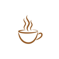 Stylized Coffee Cup Illustration with Rising Steam.