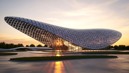 Modern Sustainable Solar Panel Architecture Installation