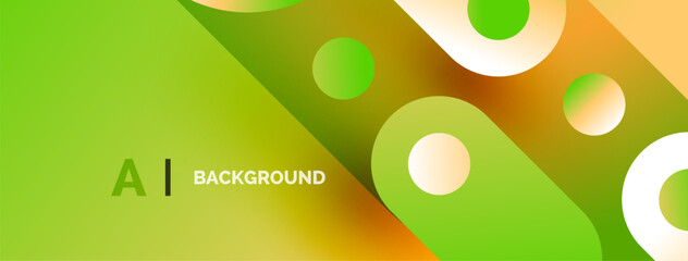Abstract background features vibrant green, orange gradients. Circles overlap creating dynamic visual effect. Text reads AI BACKGROUND.