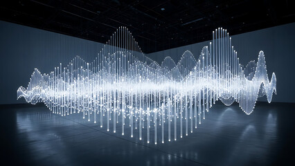 Abstract Data Flow Installation with Glowing Acrylic Rods