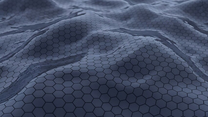 Abstract Liquid Graphene Hexagonal Molecular Structure