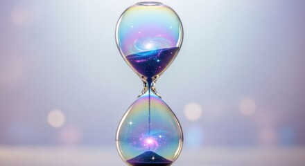 Hourglass filled with galaxy and stars