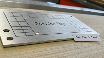 Detailed Precision Map Layout with Instructions for Order Lives and Visual Placement on Metal Plate Surface