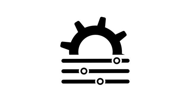 Adjustment Gear Icon Animation in 4K &ndash; Settings, Control UI Stock Video Loop HD