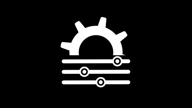 Adjustment Gear Icon Animation in 4K &ndash; Settings, Control UI Stock Video Loop HD