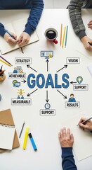 Business Team Planning Strategy for Achieving Goals