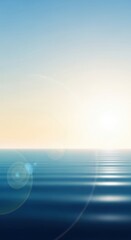 Serene Ocean Horizon with Gentle Waves and Sunlight