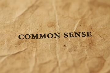 Common Sense Text Macro Close-Up