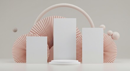 Blush Minimalism: 3D Render of Elegant Product Display