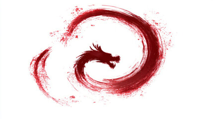 ink dragon symbols in circular motion