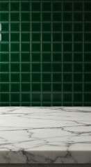 Emerald Tiles & Marble: Serene Minimalism