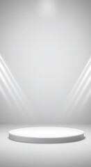 Serene Minimalist Podium: Soft Light, Subtle Depth