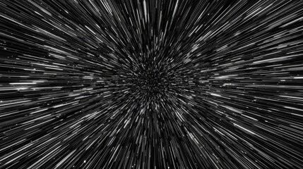 Fototapeta premium Abstract starburst pattern in monochrome with lines and light effect
